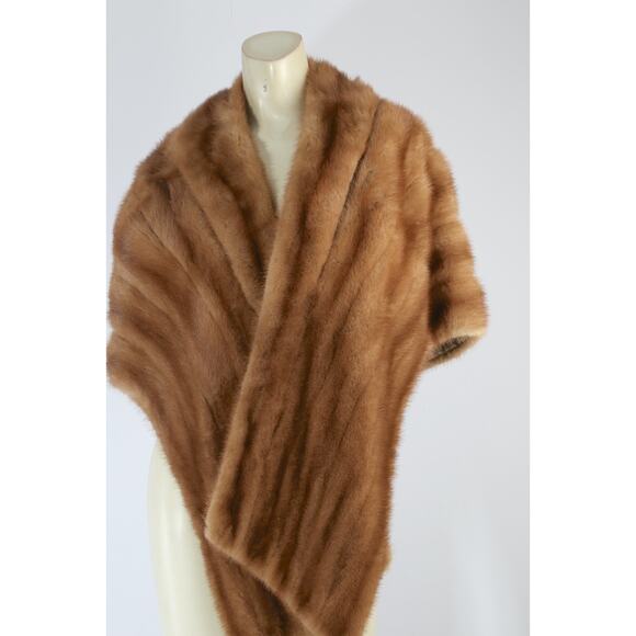 Unbranded Jackets & Blazers - Vintage Mink Fur Wrap Shawl Brown 1950s One Size Cape